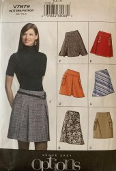 7879 VOGUE SHORTER CONTOUR A-LINE PLEAT SKIRTS PATTERN 6-10, 12-16, 18-22